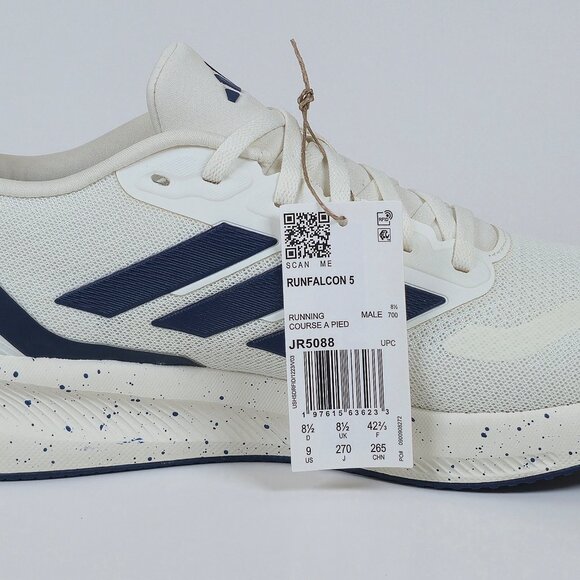 Adidas Runfalcon 5 Men\'s Running Shoes White Dark Blue‎ Speckled JR5088 main image 9